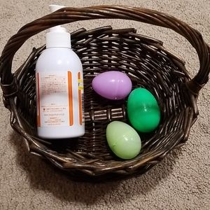 Dark Brown Weave Long Handle Woven Basket